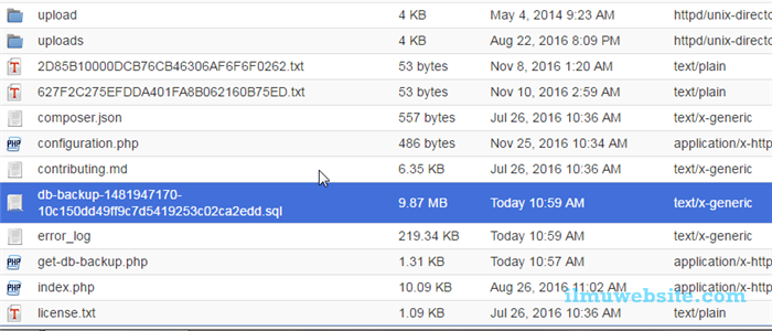 backup database