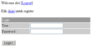 Register | Login | Logout Script web desain grafis